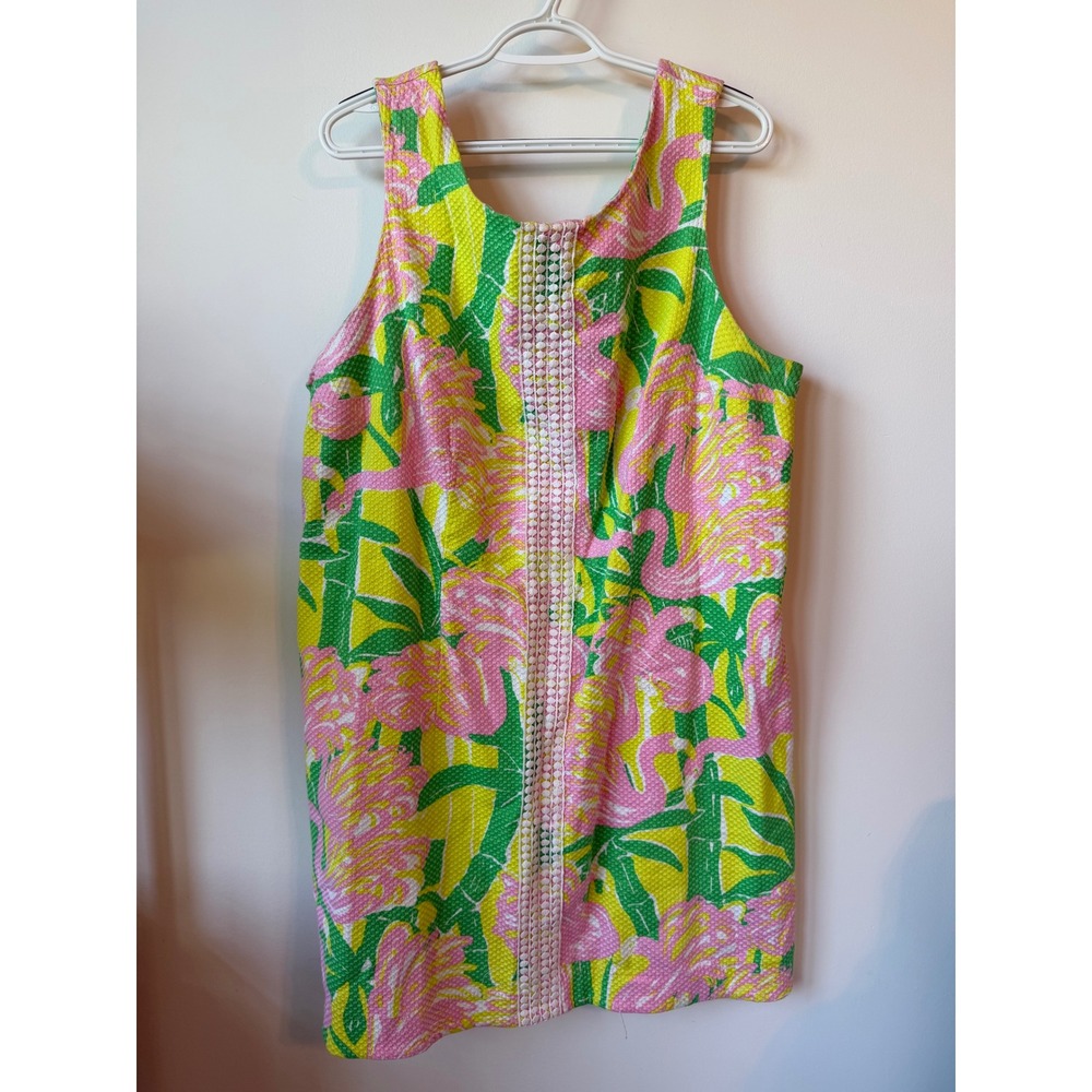 Lilly Pulitzer for Target Dress 22W Pink Yellow Flamingo Nosie Posey Seersucker